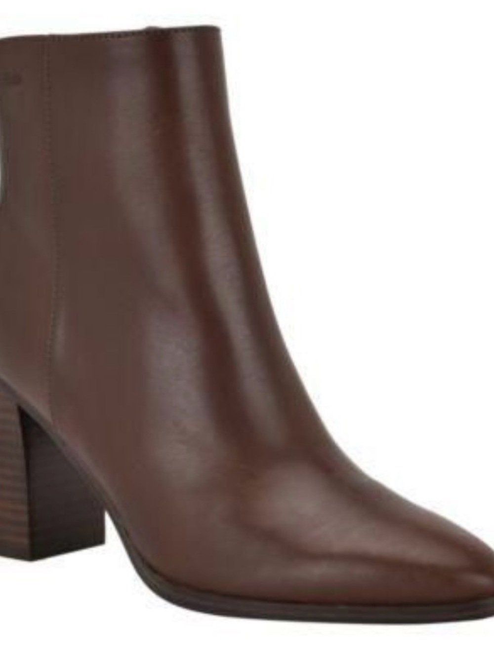 #913 Calvin Klein Brown Dezzi Dark Br.  Leather Block Heel Ankle Boots. Size 9.5